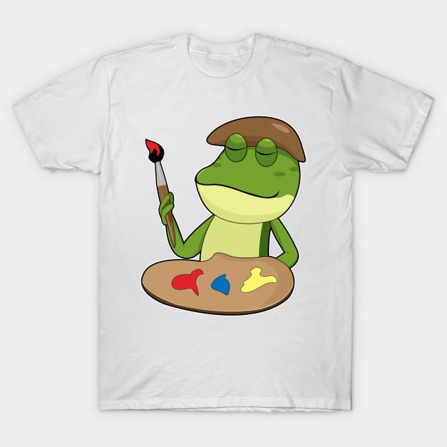 Frog as Painter with Brush and Paint T-Shirt by Markus Schnabel